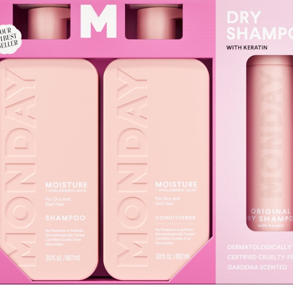 Monday Haircare Moisture Shampoo and Conditioner and Dry Shampoo Set